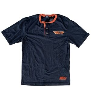 Harley-Davidson Motors T-Shirt Henley Short Sleeve Graphic Top Size L